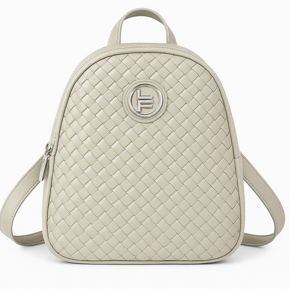 London Fog Broadway Double Compartment Woven Sling · Stone